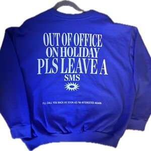 Zara Graphic 1975 Compass Sweatshirt Blue Crewneck NWT Size S